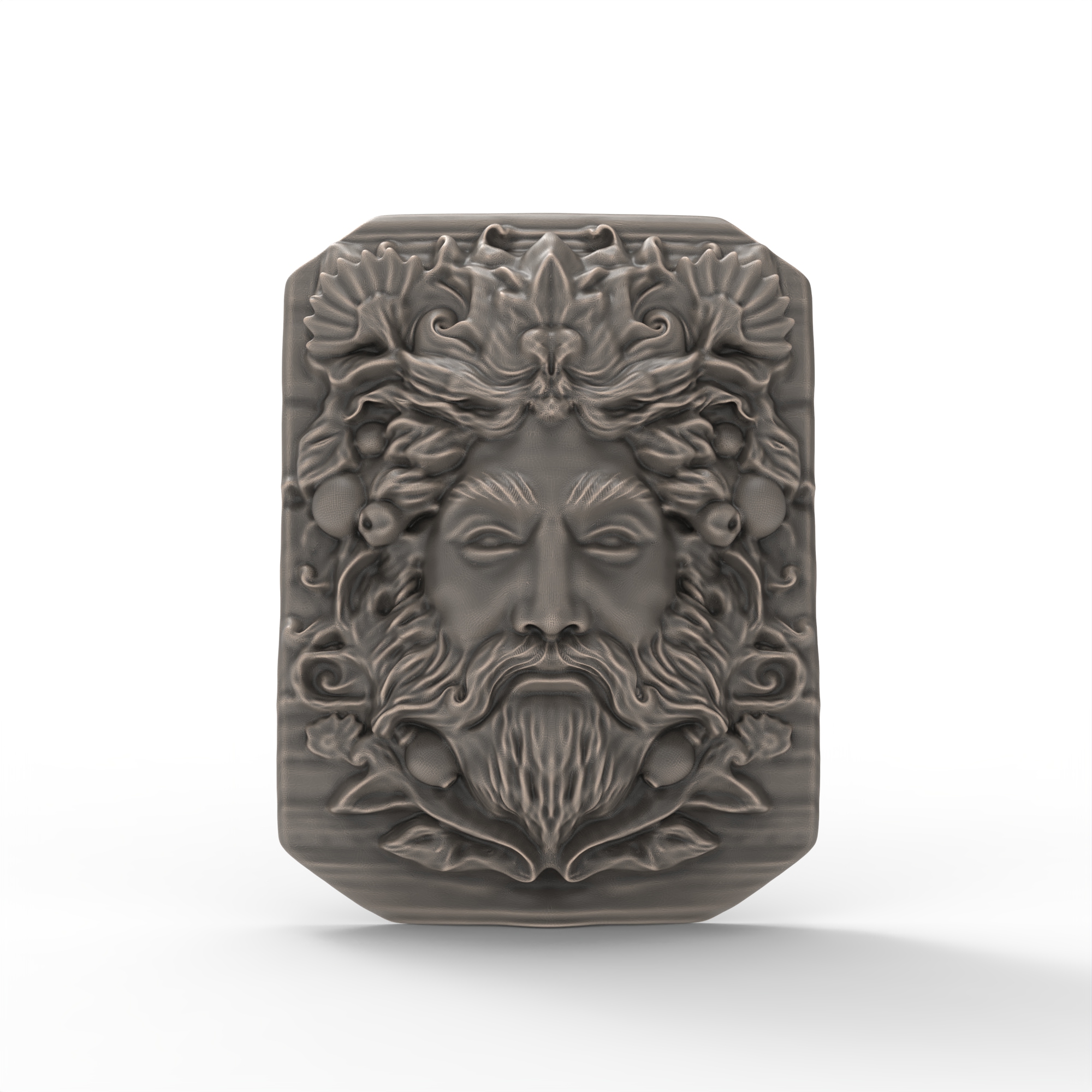 STL File Green Man Pagan Garden Sculpture Wall Hanging for CNC Router Engraving & 3D Printer